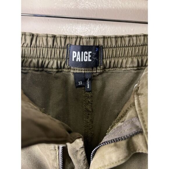 Paige Drawstring Pants Fraser Vintage Tonal Ash Jogger Twill Casual Men's 33 - Picture 10 of 16